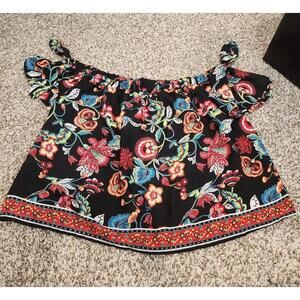 BCX Women's Floral Off-Shoulder Top Size Small